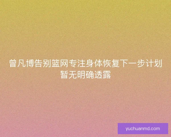 曾凡博告别篮网专注身体恢复下一步计划暂无明确透露
